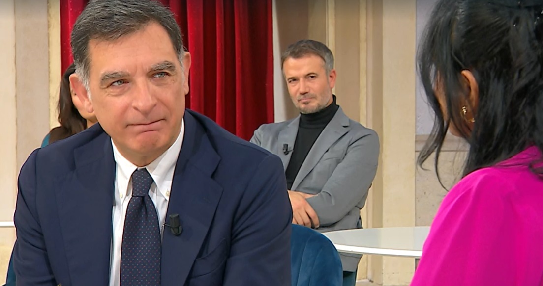 foto Tiberio Timperi commosso oggi