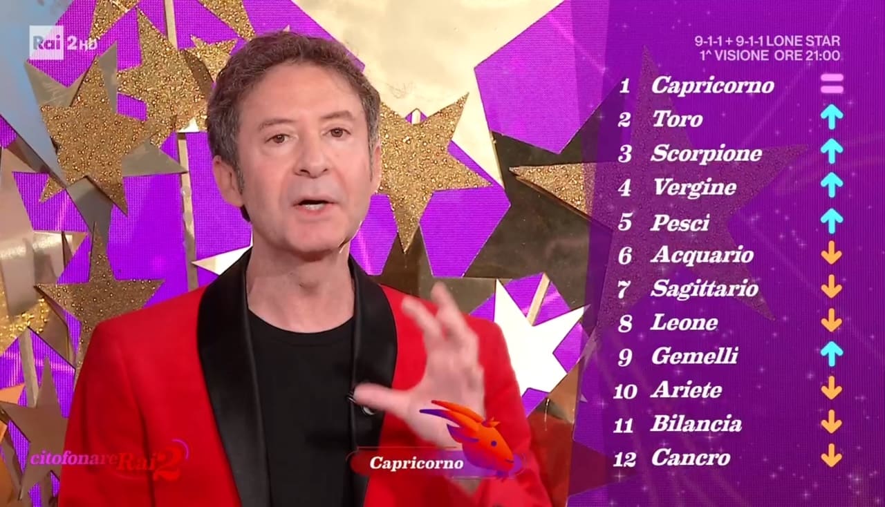 Oroscopo Simon & the stars, Citofonare Rai2: classifica settimana