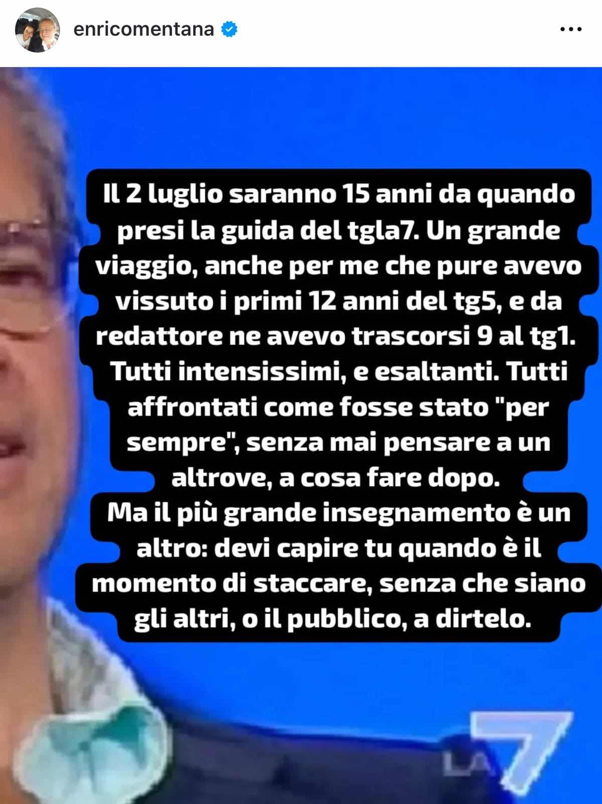 foto enrico mentana post