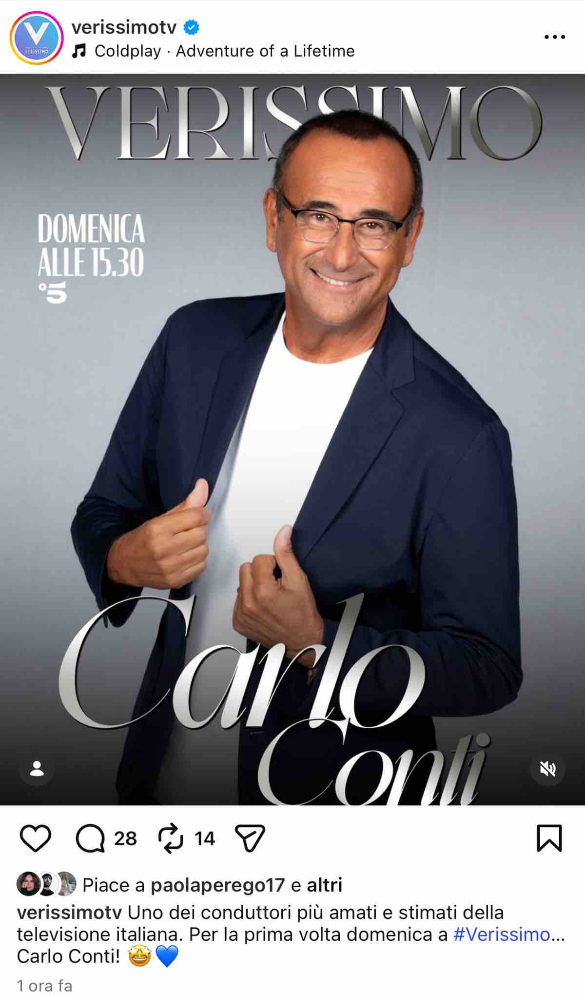 foto carlo conti verissimo