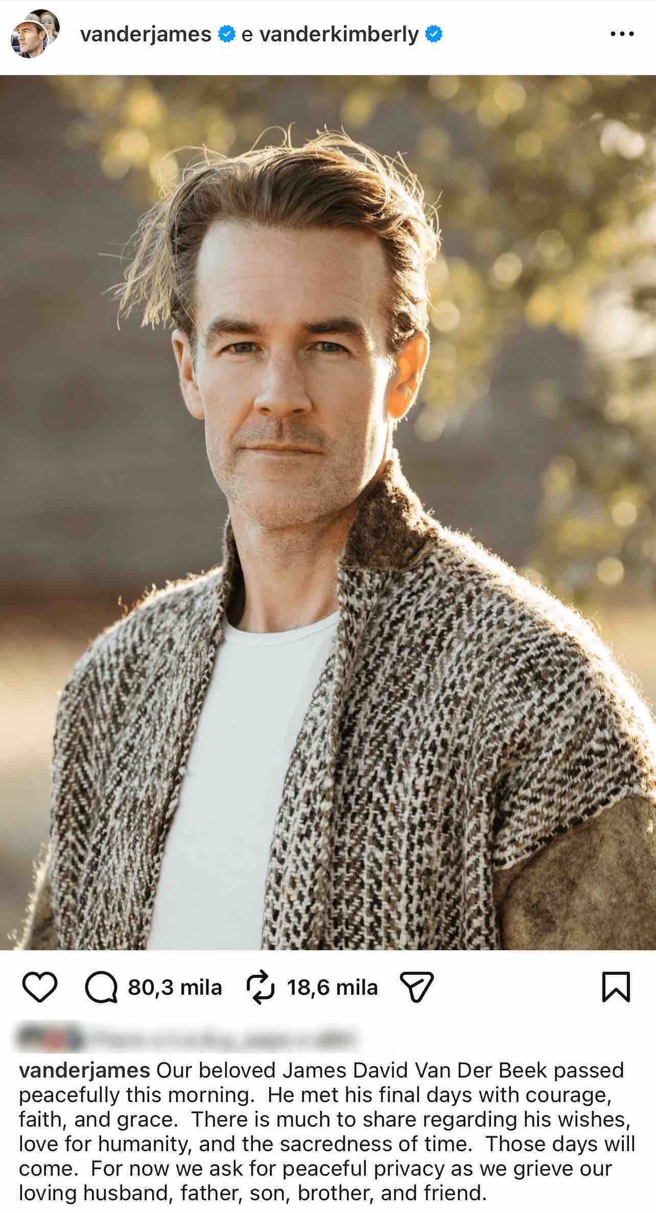 foto James David Van Der Beek post