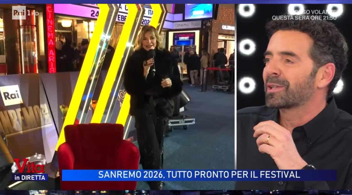 foto alberto matano alba parietti poltrona