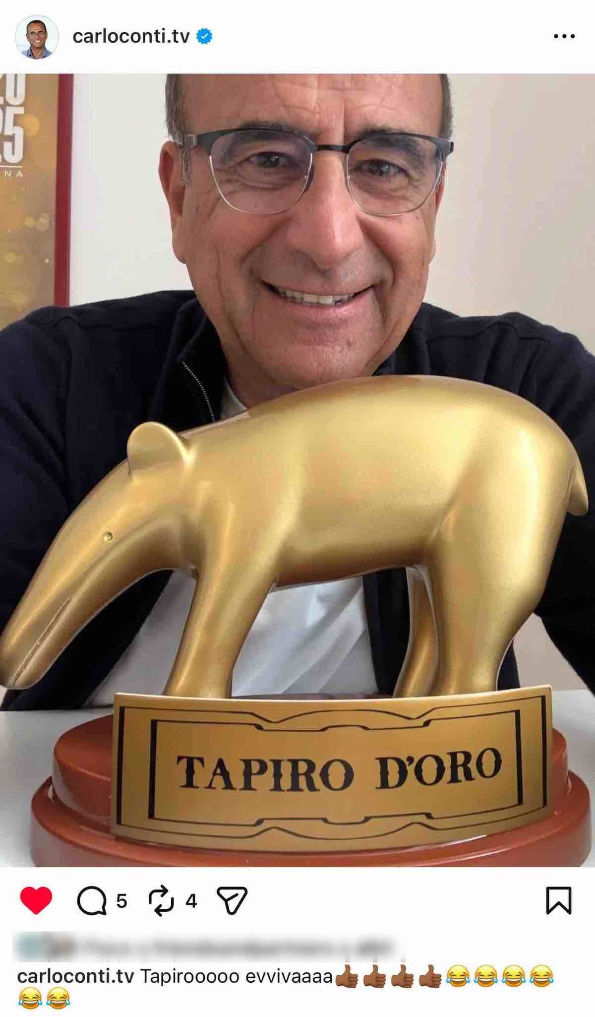 foto carlo conti tapiro