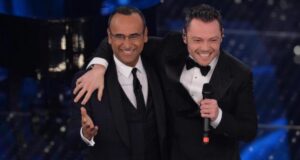 foto Carlo Conti Tiziano Ferro