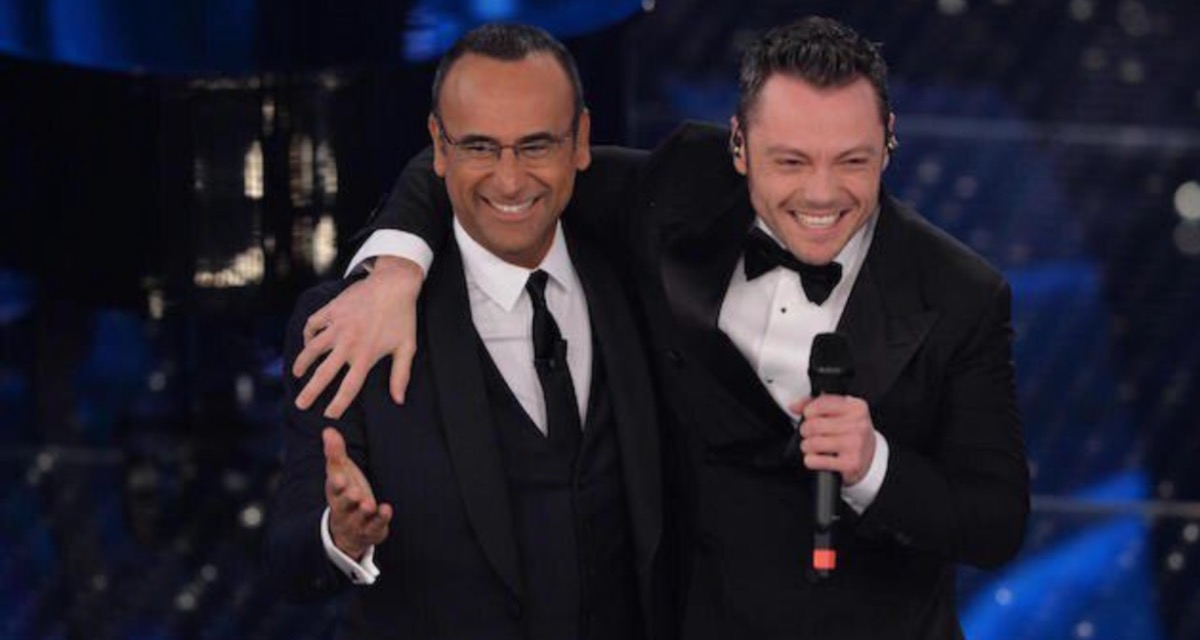 foto Carlo Conti Tiziano Ferro