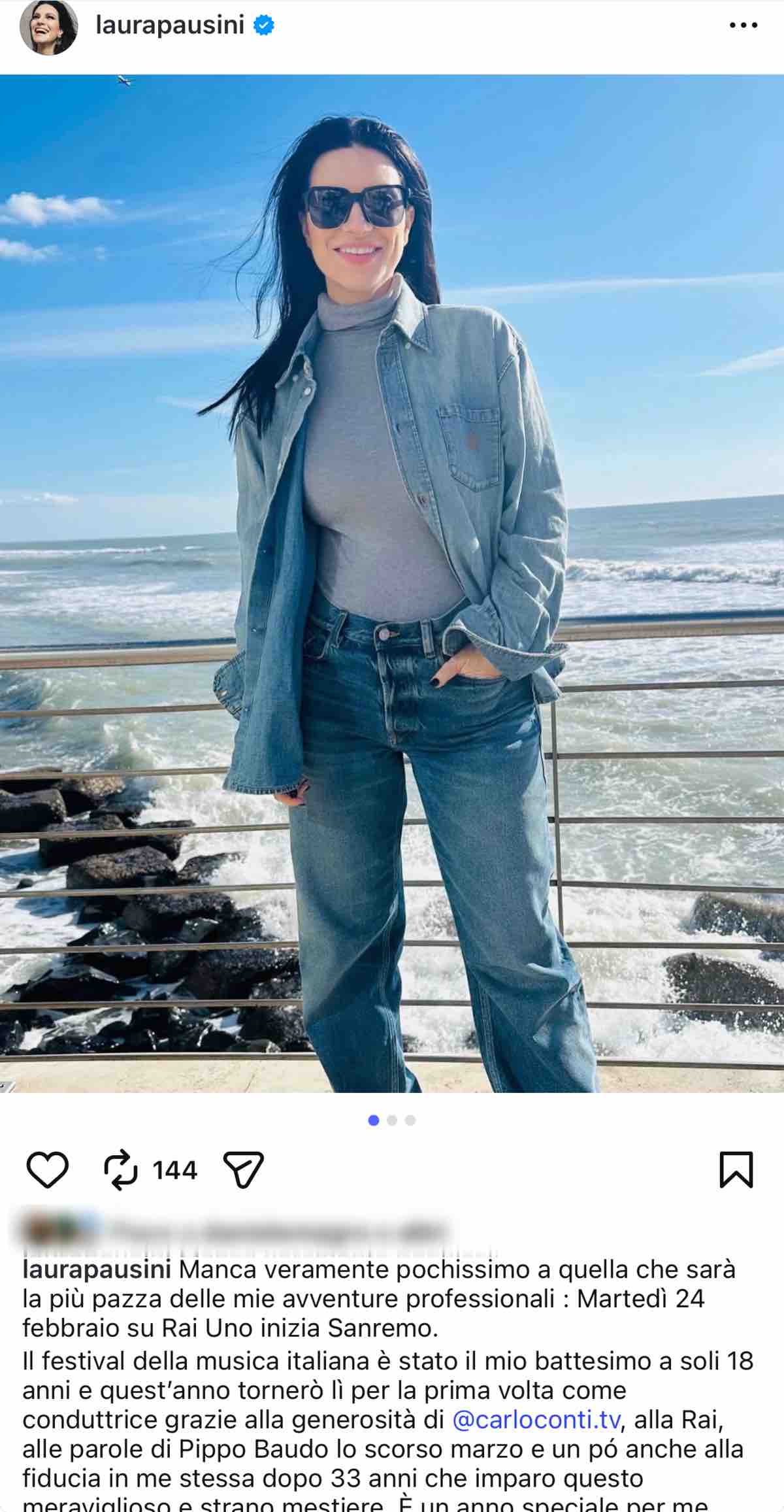 foto laura pausini post instagram