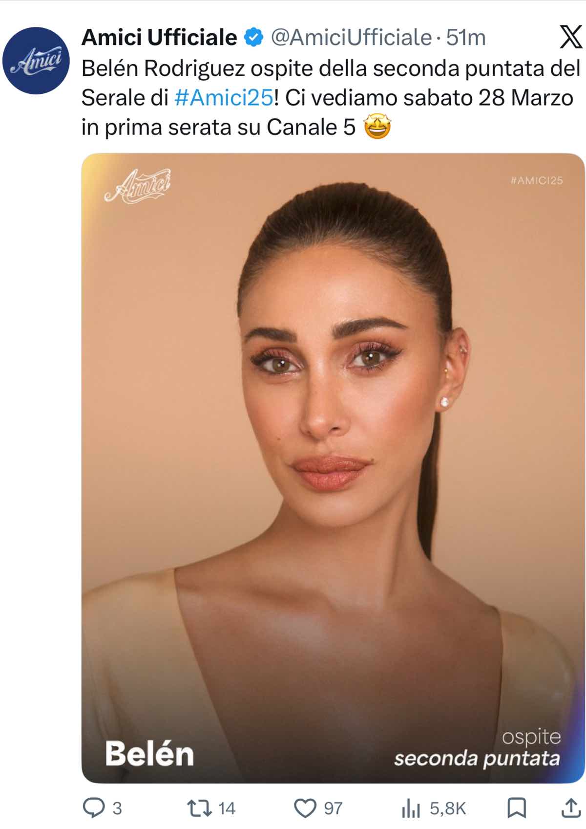 foto belen ospite amici