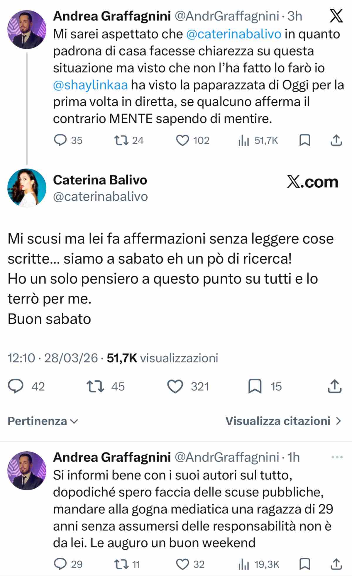 foto manager shaila contro caterina balivo