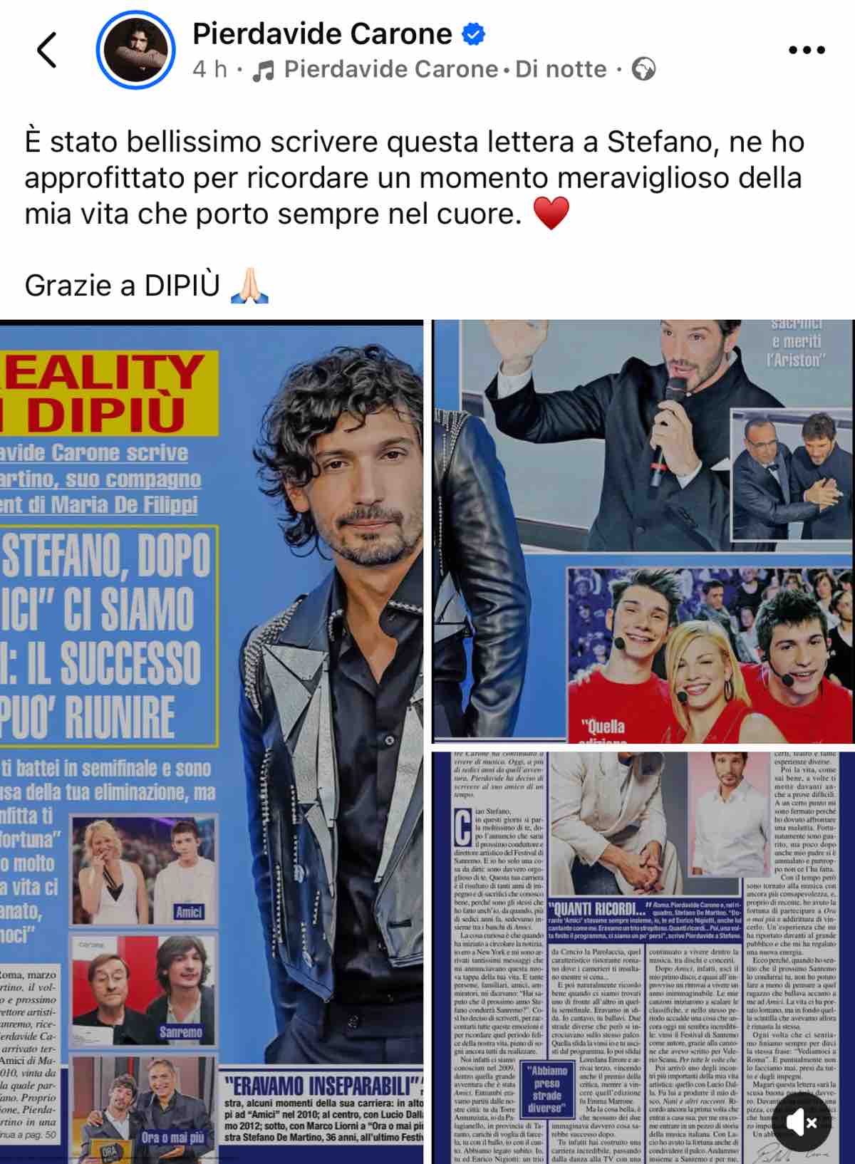 foto pierdavide carone lettera stefano de martino