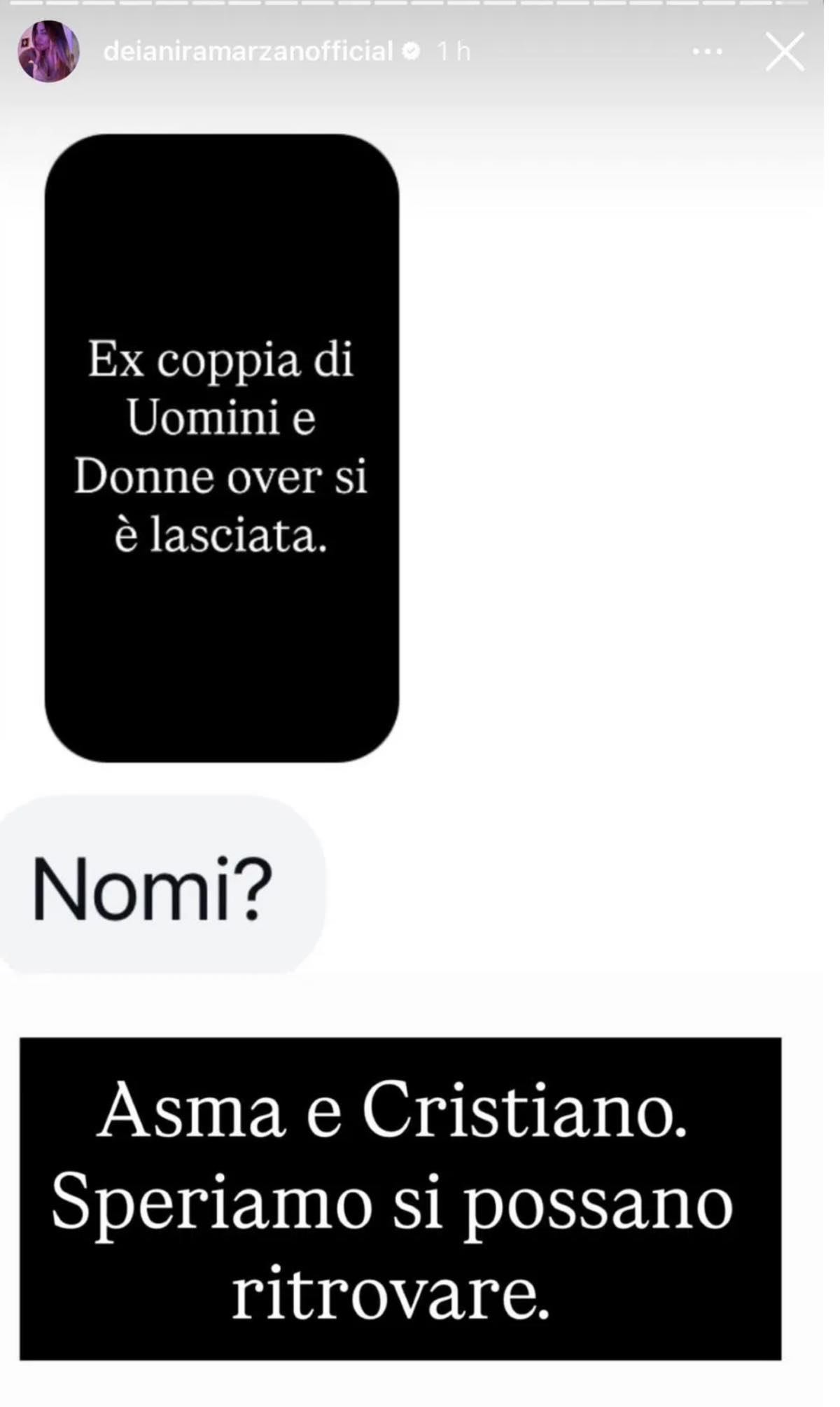 foto rottura asmaa cristiano