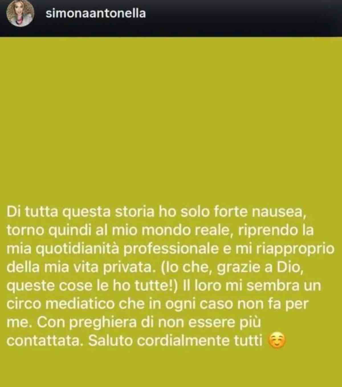 foto Simona Cannata sfogo ued