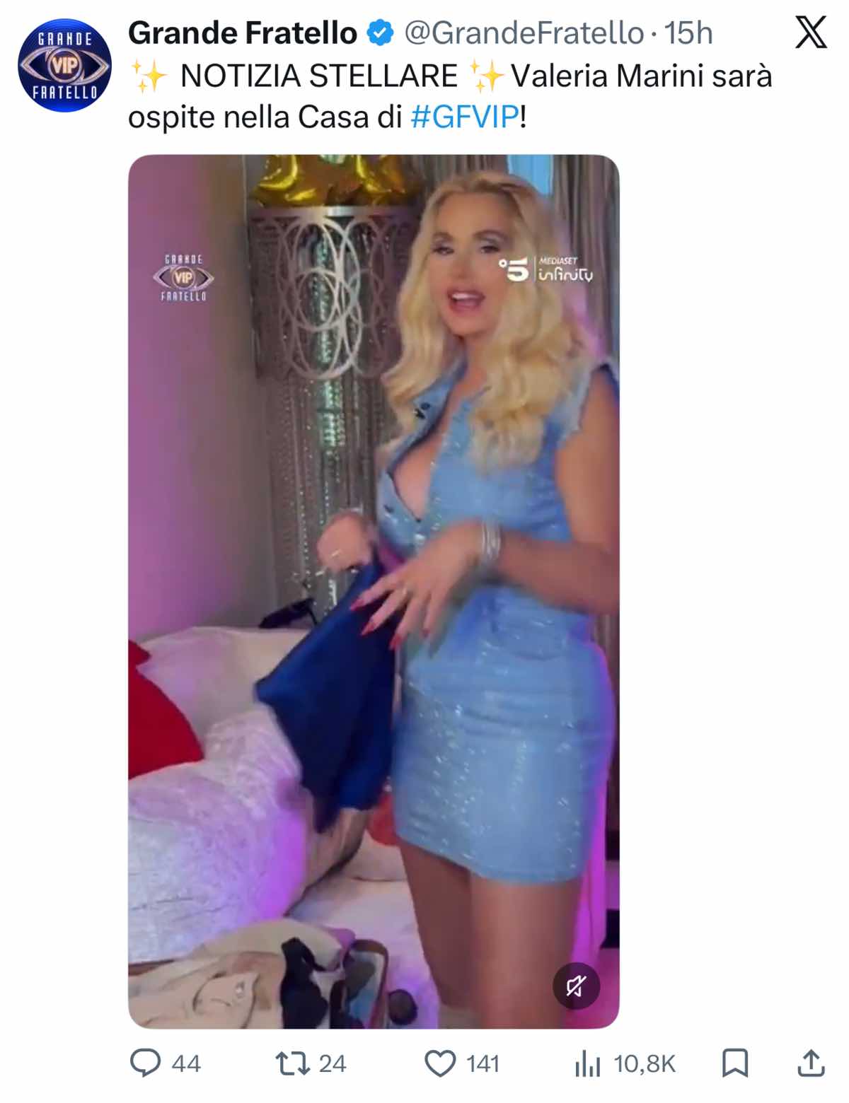 foto valeria marini annuncia ritorno gfvip