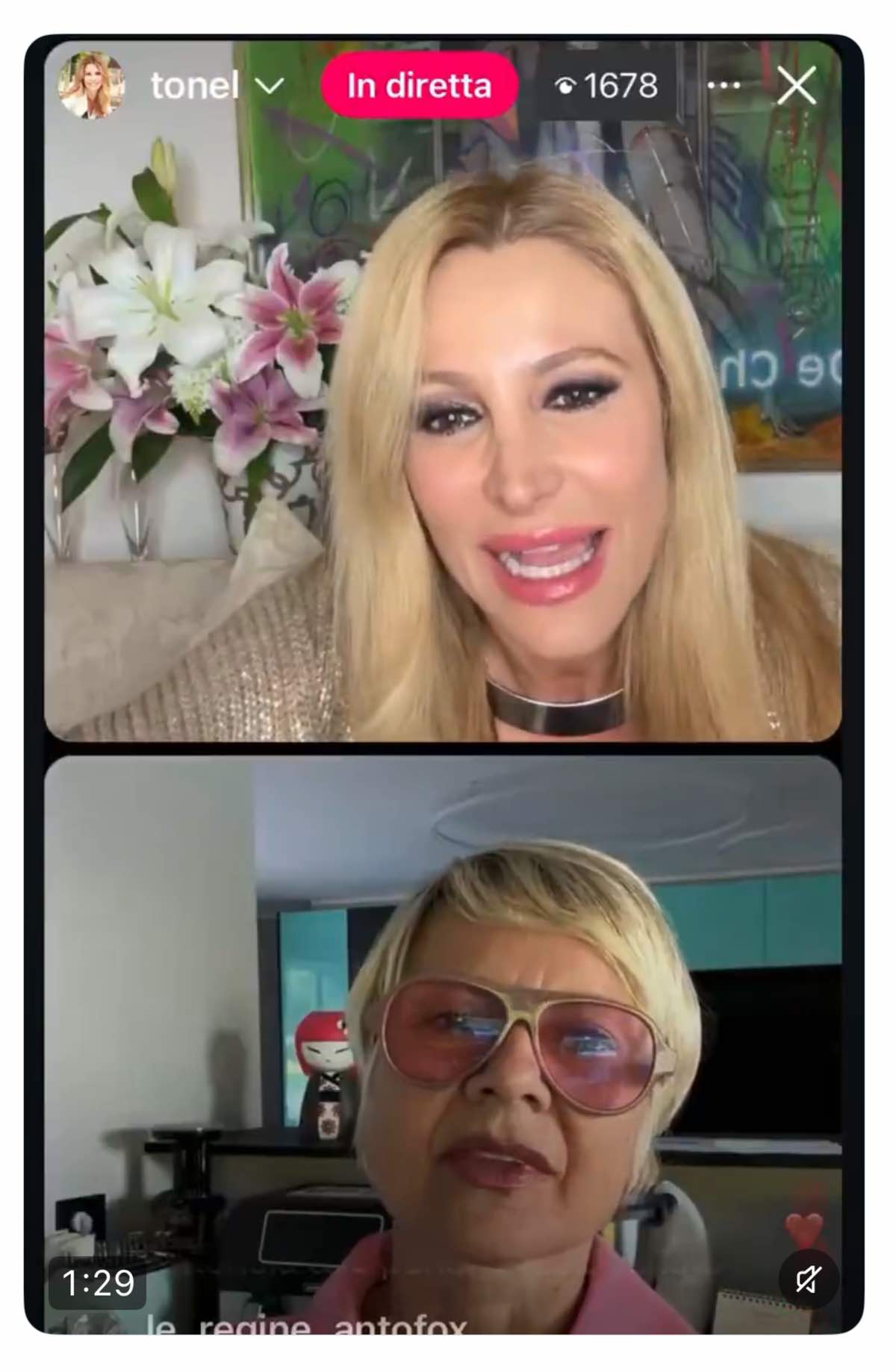 foto Adriana Volpe Antonella Elia diretta instagram
