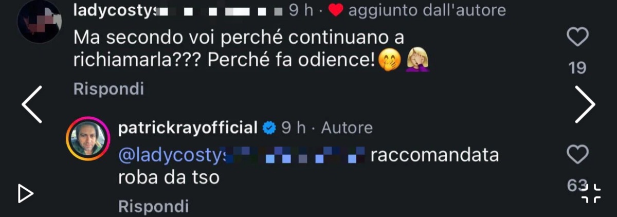 foto Antonella Elia attaccata da Patrick Ray Pugliese gfvip