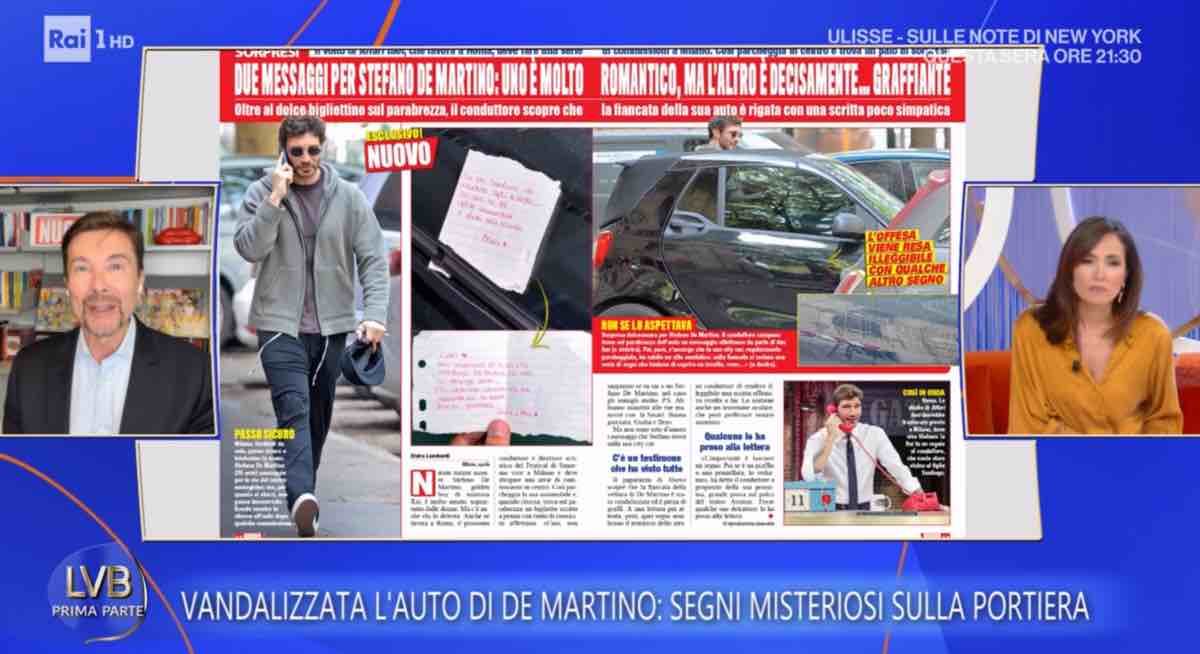 foto auto vandalizzata stefano de martino retroscena