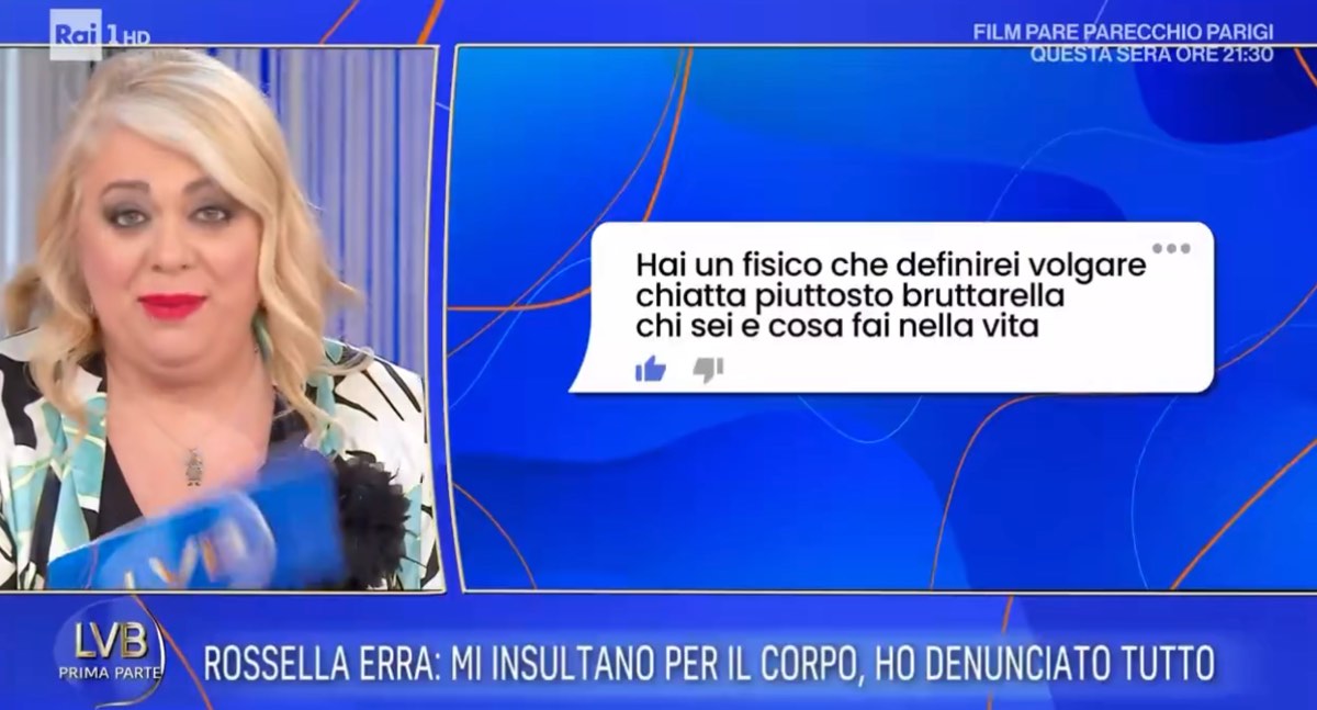 foto rossella erra insulti