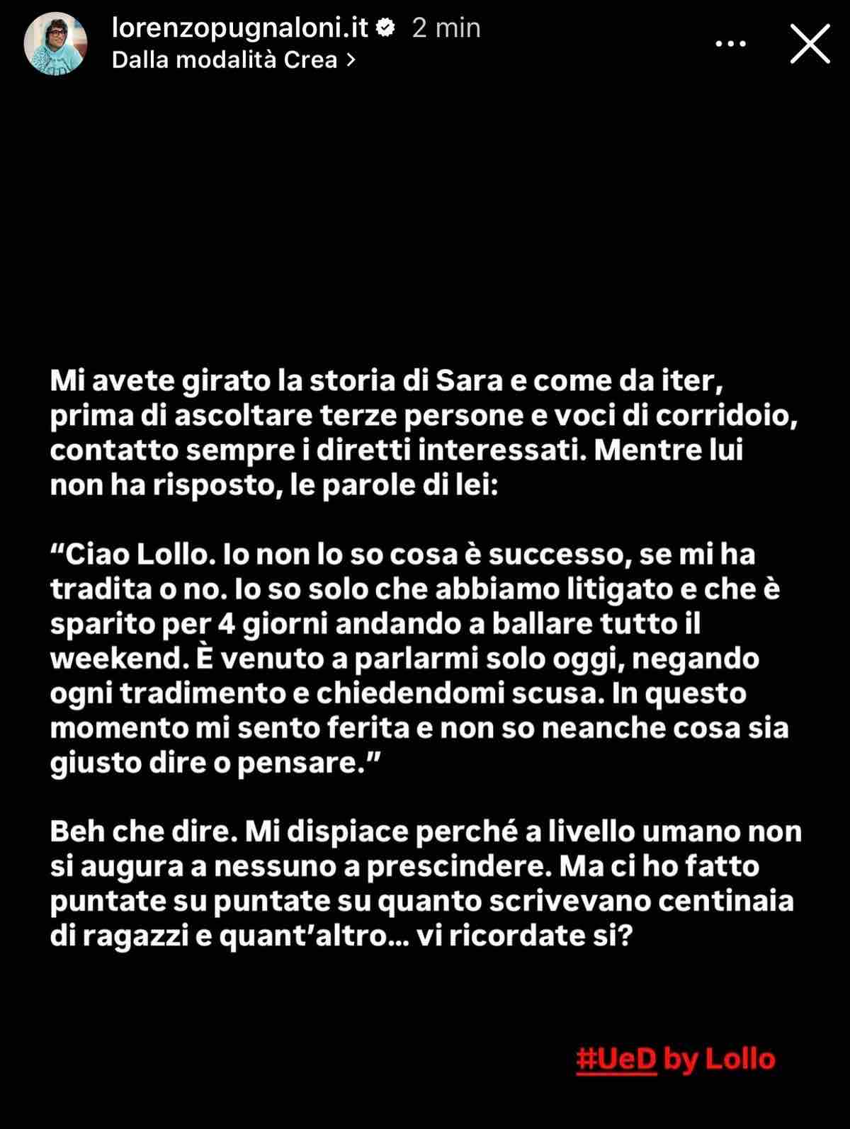 foto sara gaudenzi crisi alessio