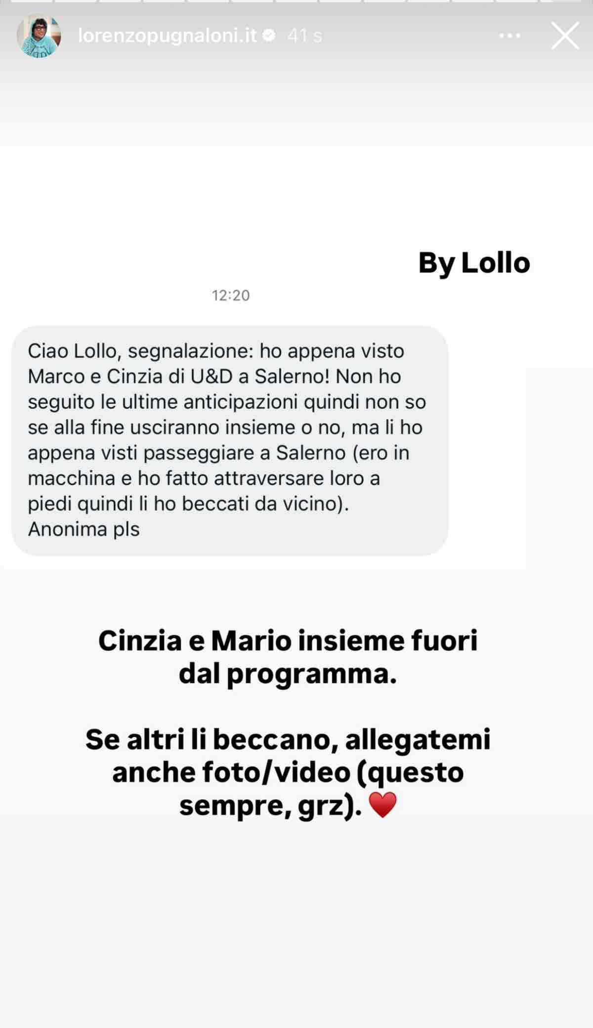 foto segnalazione mario cinzia ued