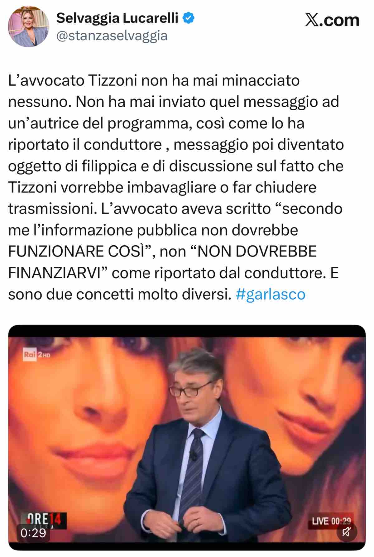 foto selvaggia lucarelli replica a milo infante