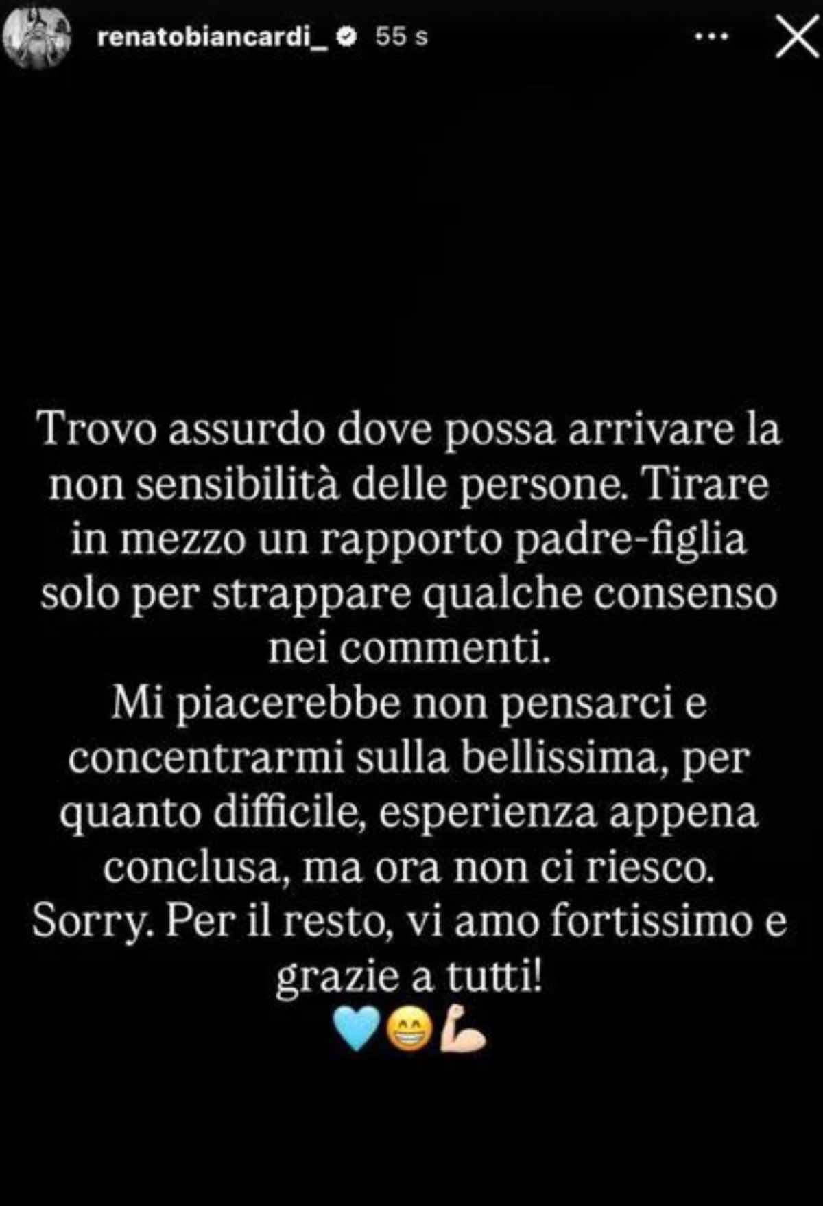 foto sfogo instagram renato biancardi