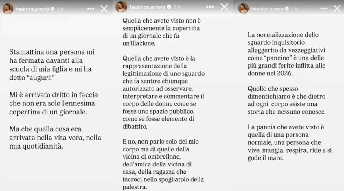 foto Beatrice Arnera smentisce gravidanza