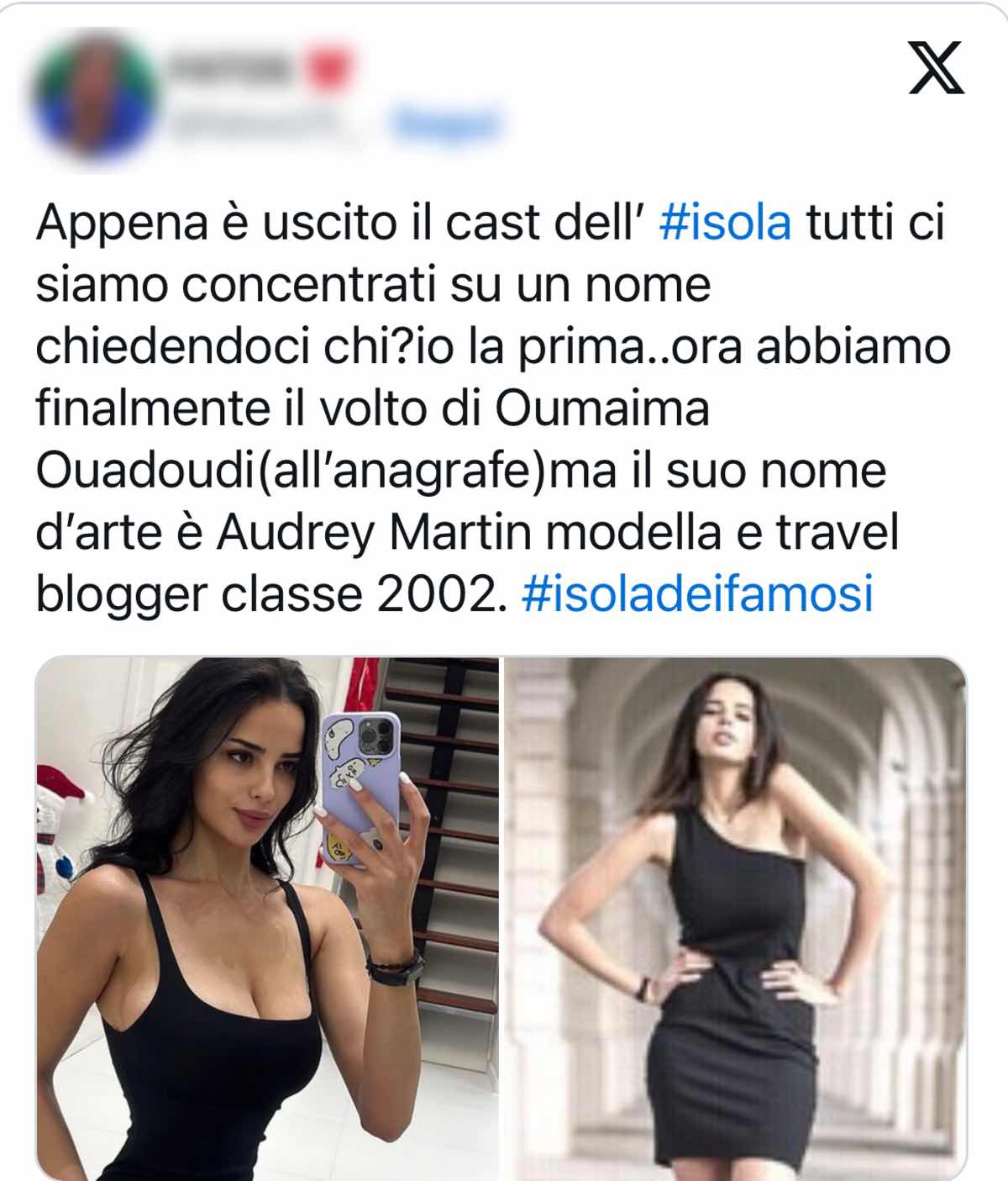 foto chi e Oumaima Ouadoudi isola dei famosi