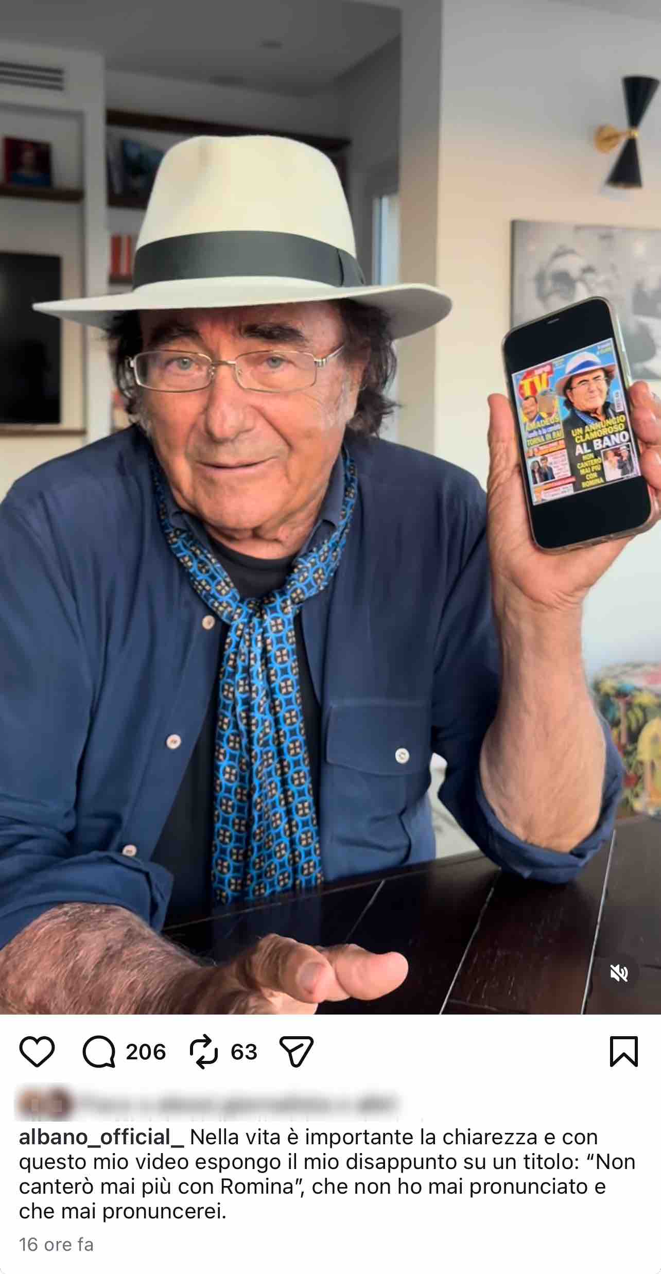 foto la smentita di Albano
