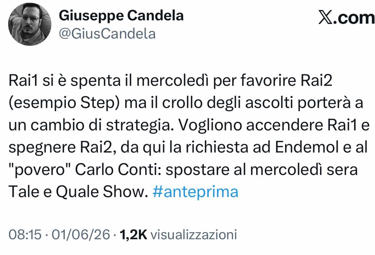 foto post tale e quale retroscena