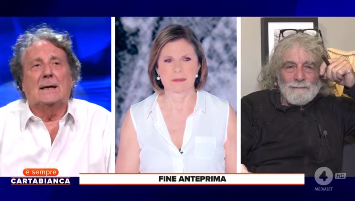 foto scontro Enzo iacchetti bianca berlinguer e sempre cartabianca