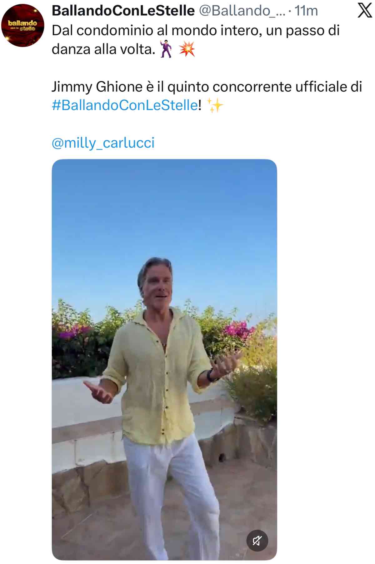 foto jimmy ghiotte annuncia ballando
