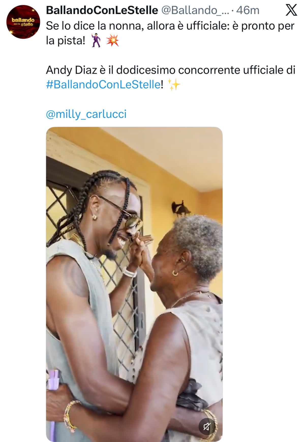 foto andy diaz annuncia ballando con le stelle