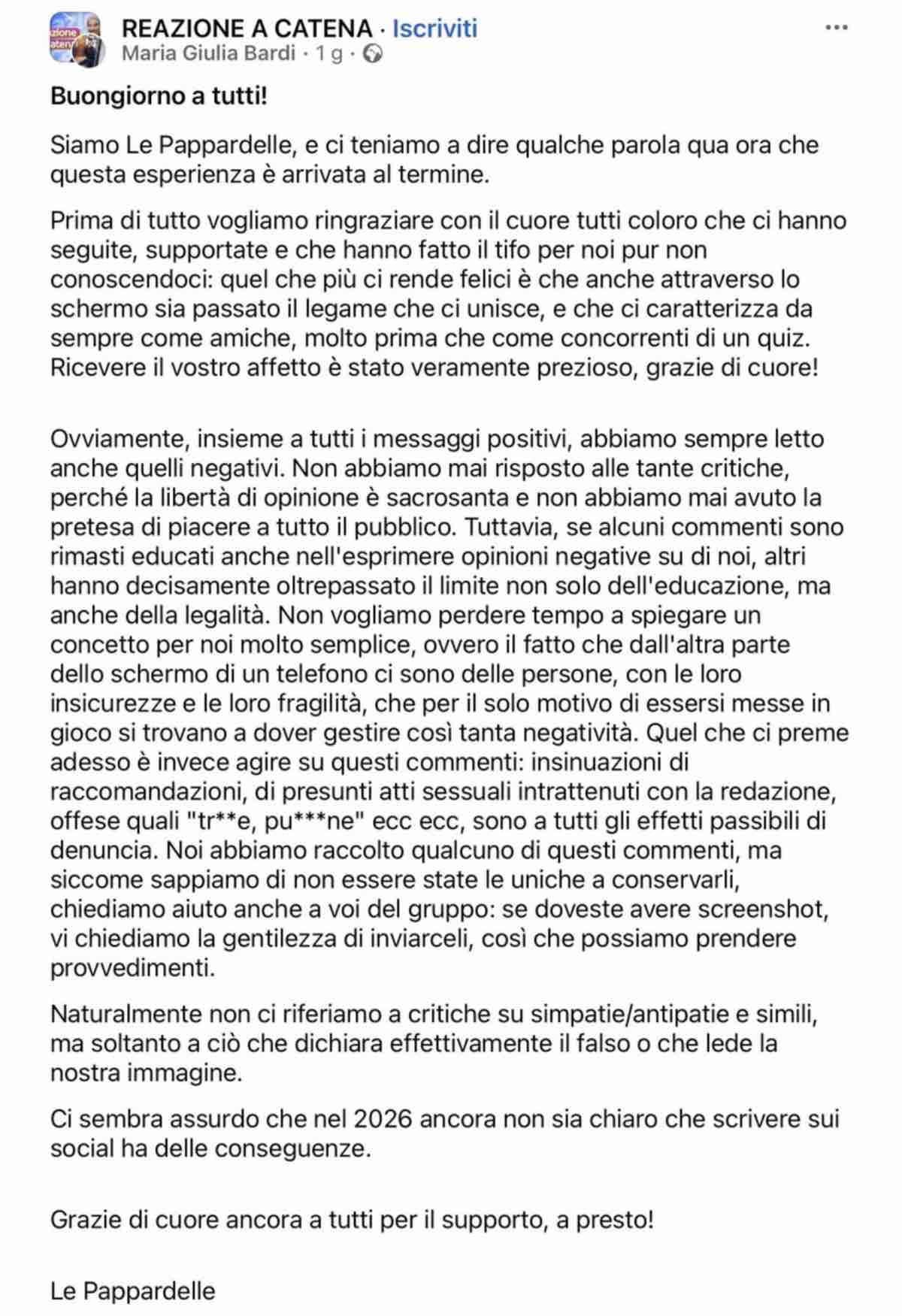 foto le pappardelle reazione a catena sfogo