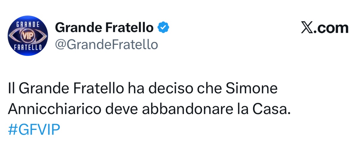 foto simone annicchiarico squalificato gfvip 